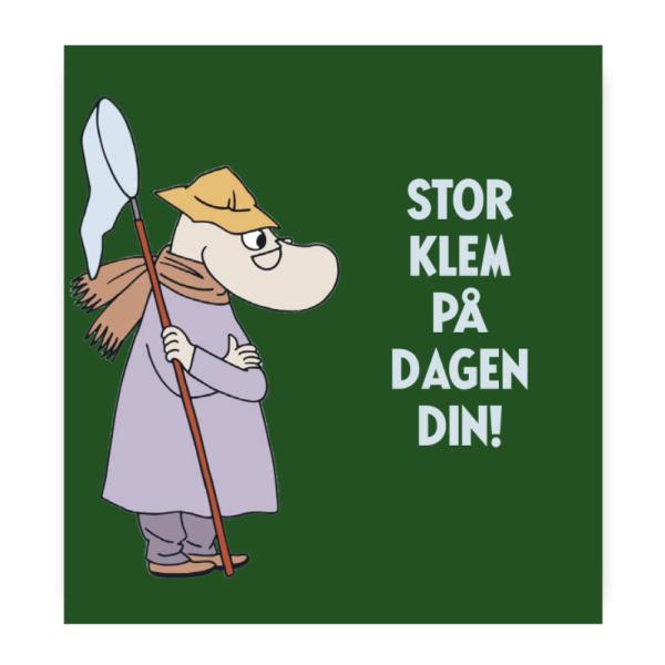 Moomin – Mummi kort dobbelt Stor klem på dagen din grønn