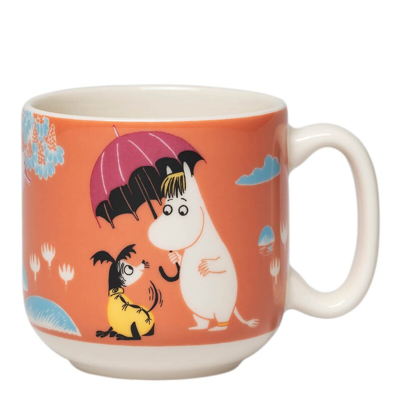 MoominArabia Mummi barnesett 2 deler Under paraplyen korallrød