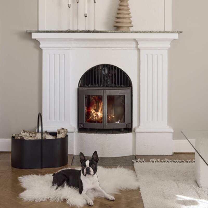 Holmen Kent vedkurv metall 50x30x46 cm svart