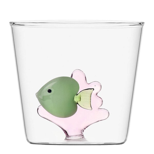 Ichendorf Milano Marine garden vannglass 35 cl grønn fisk i rosa tang
