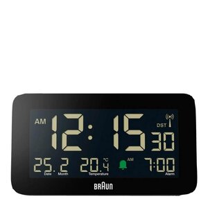 Braun Vekkerklokke digital 13,5 cm svart