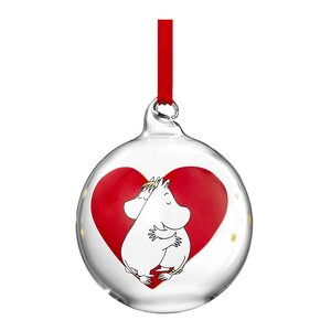 Muurla Mummi julekule 7 cm hjerte rød