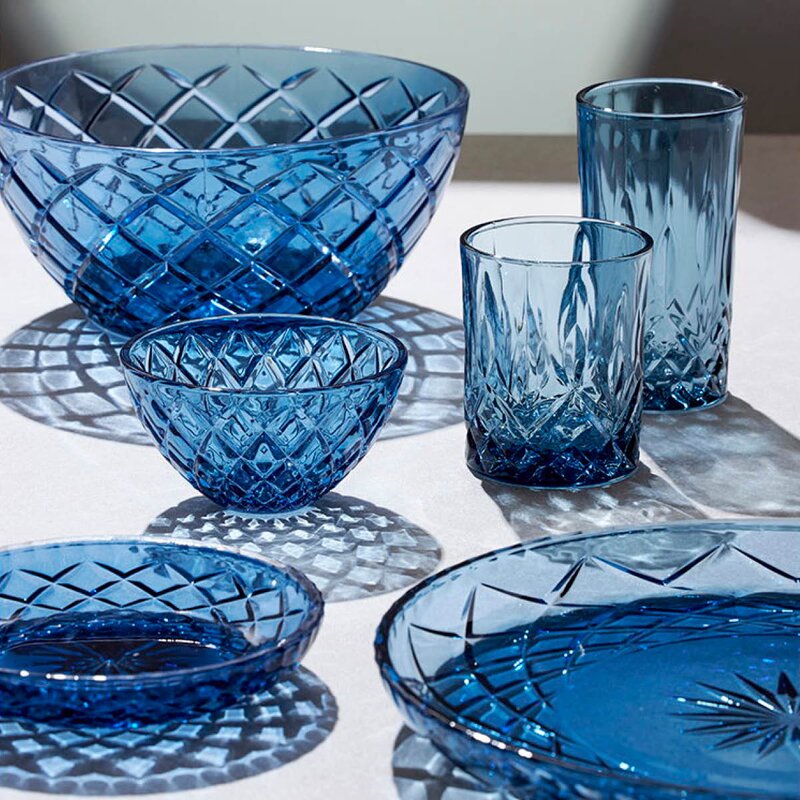 Lyngby Glas Sorrento whiskyglass 32 cl 4 stk blå