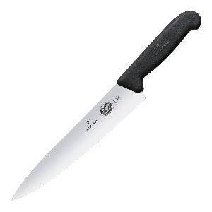 Victorinox Fibrox kokkekniv bølget 25 cm svart