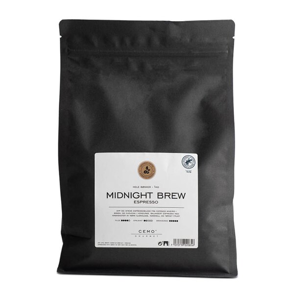 Cemo Midnight Brew espresso hele kaffebønner 1 kg