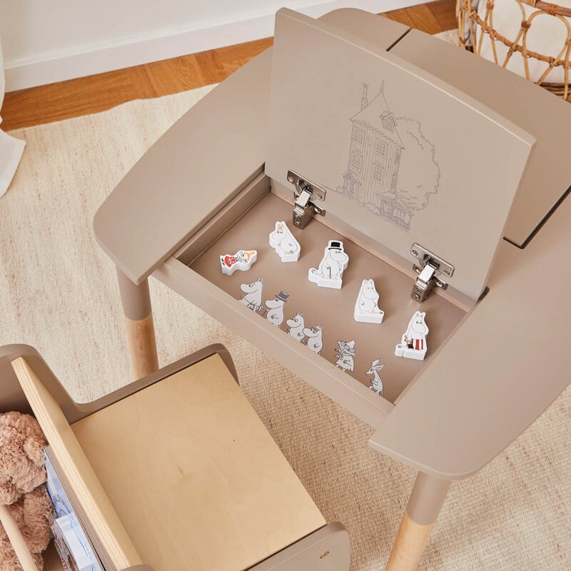 Barbo Toys Mummi oppbevaringsbord til barn 65x47 cm beige