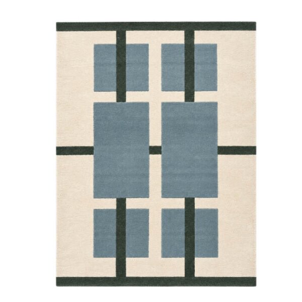 Deco Nord Aura ullteppe 200x300 cm ivory blå grønn