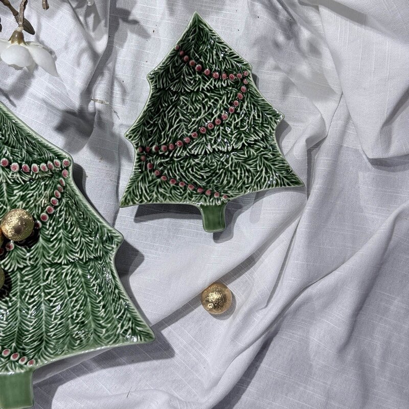 Bordallo Pinheiro Christmas skål 25 cl grønn/rød