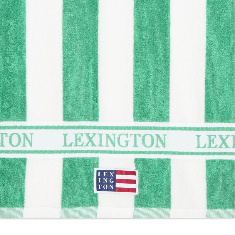 Lexington Strandhåndkle 180x100 cm frotté grønn/hvit