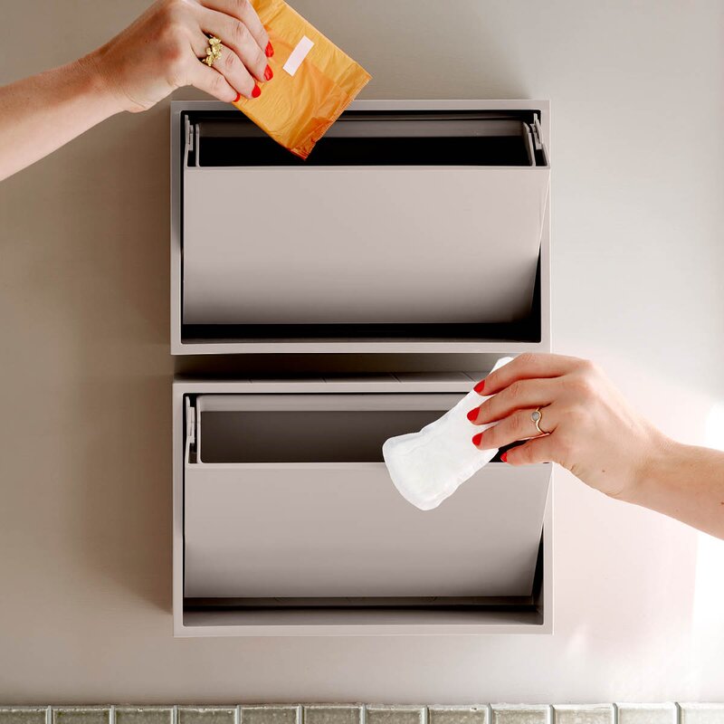 ReCollector Mini sorteringsboks 30x10x15 cm Silver Cloud Grey