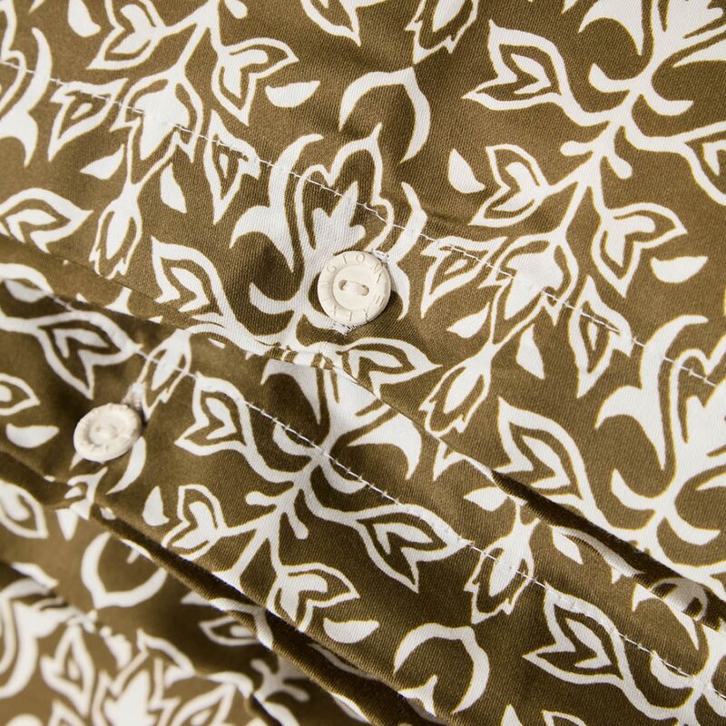 Lexington Sengesett 200x220 cm bomullssateng ornament olive/white