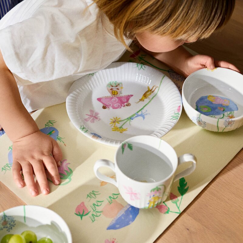 Kähler Hammershøi Kids bordbrikke 43x30 cm hvit m/dekor