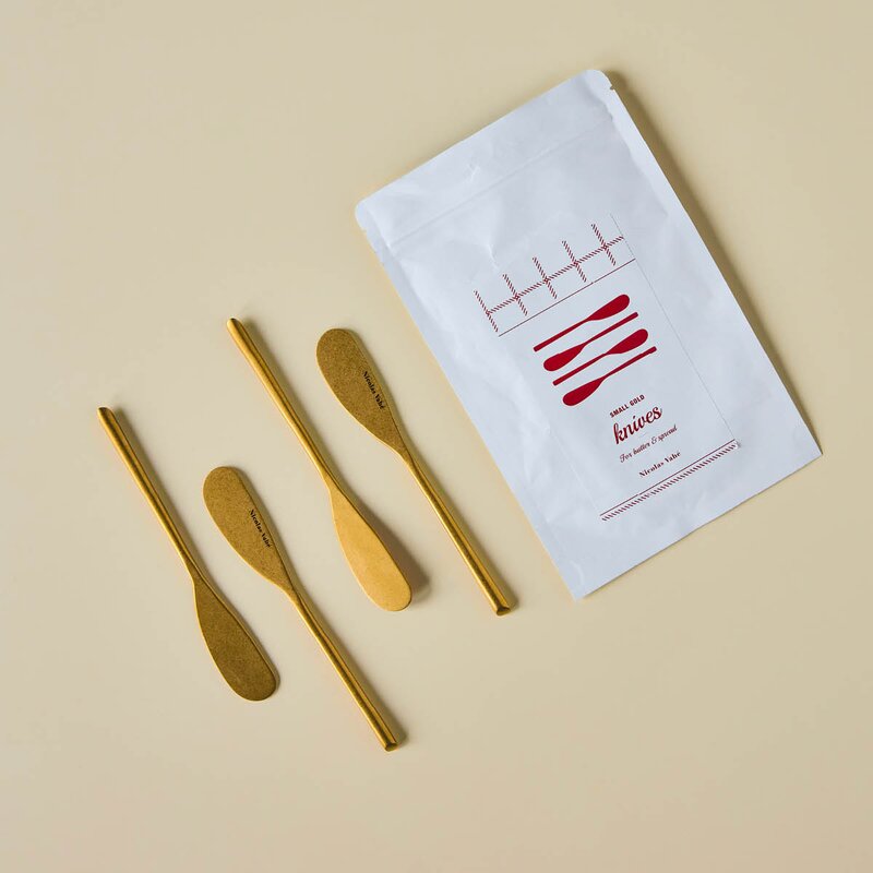 Nicolas Vahé Daily smørkniv 16 cm 4 stk antikk gullfinish