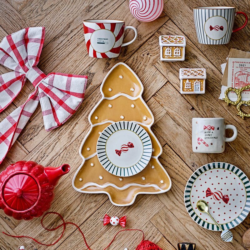 Bloomingville Yule krus 38 cl 2 stk natur/julemotiv