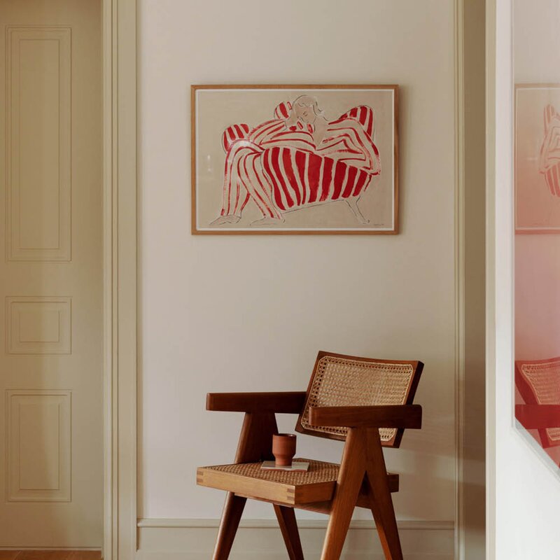 Poster & Frame The Poster Club x Sofia Lind poster 50x70 cm red chair