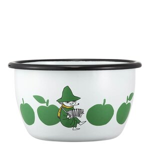 Muurla Mummi emaljeskål 60 cl Snusmumrikken grønn epler