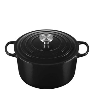 Le Creuset Signature støpejernsgryte dyp rund 6,3L 26 cm black/crucible knob