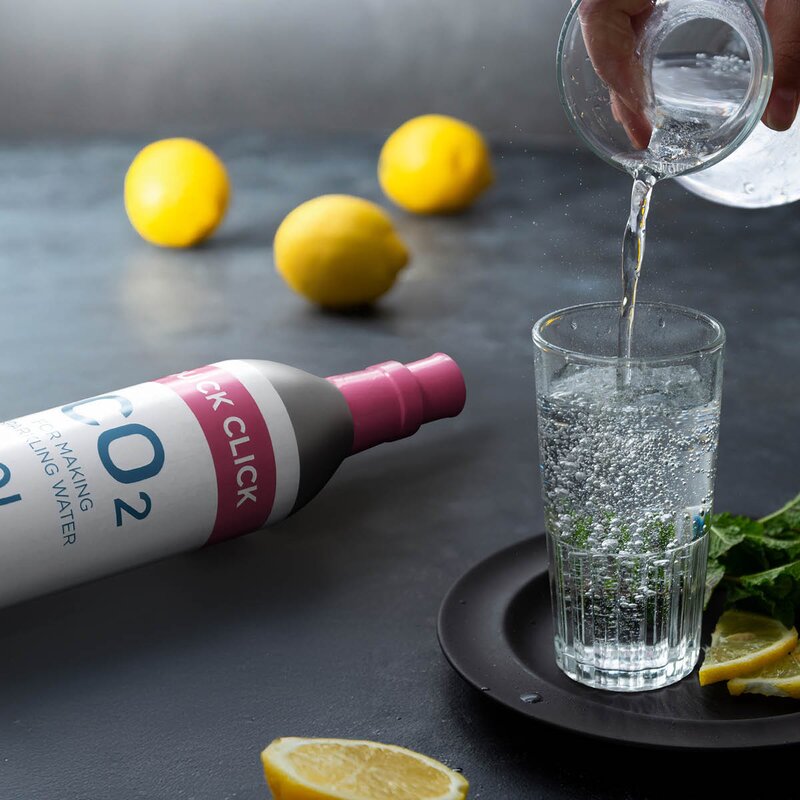 Nordic Bubbles QuickClick kullsyrepatron 60L hvit/blå/rosa