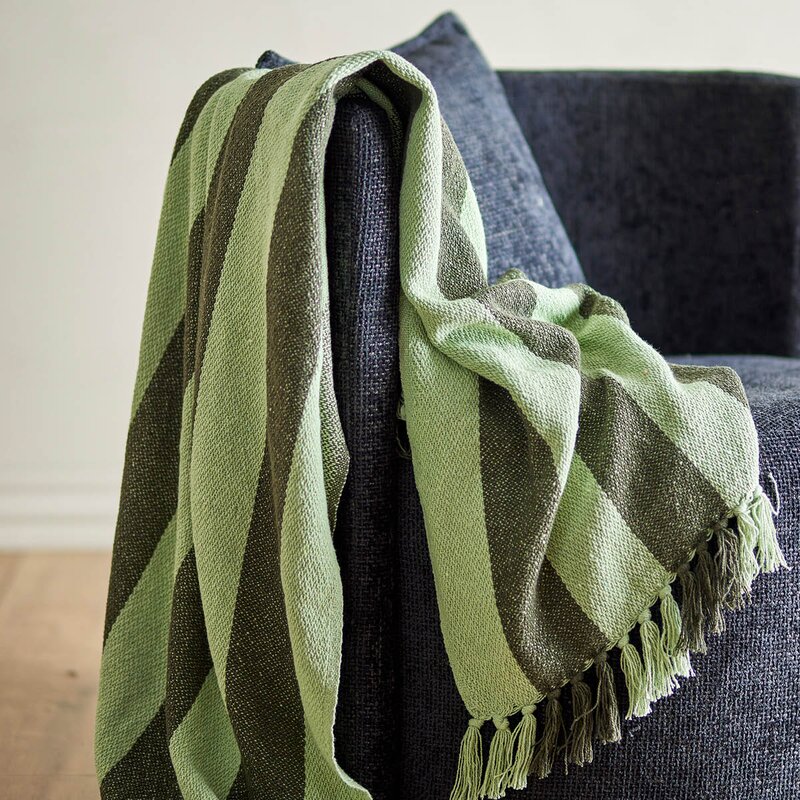 Bloomingville Frello pledd 160x130 cm grønn