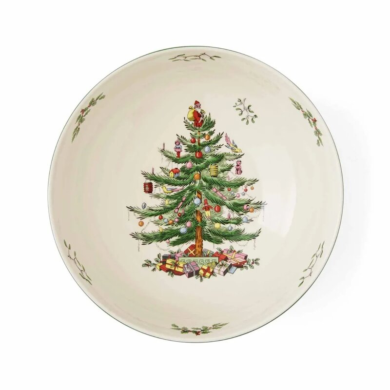 Spode Christmas Tree serveringsbolle 24,5 cm hvit/grønn/rød