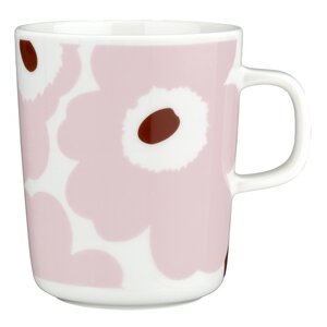 Marimekko Unikko krus 25 cl hvit/lys rosa/chestnut