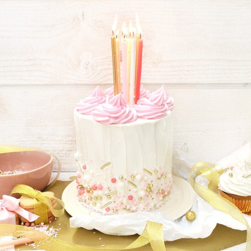 ScrapCooking Kakelys 12 stk rosa/gull/hvit/rød
