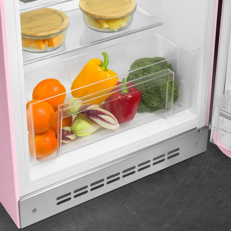 SMEG Kjøleskap med fryser FAB10 høyrehengslet rosa