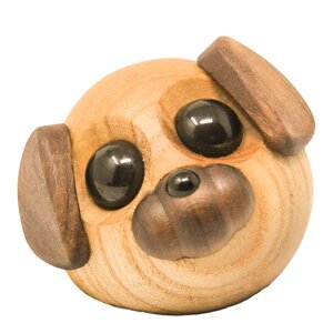 FableWood Molly hund trefigur 5 cm ask/valnøtt