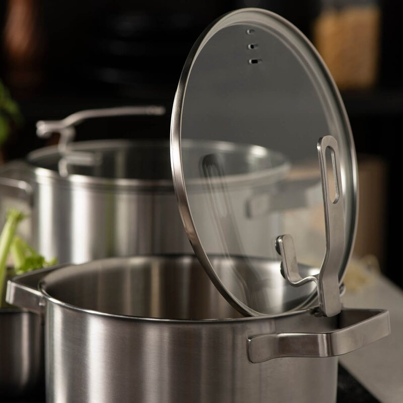 Modern House Nordic Shine grytesett 3 deler m/lokk stål/glass