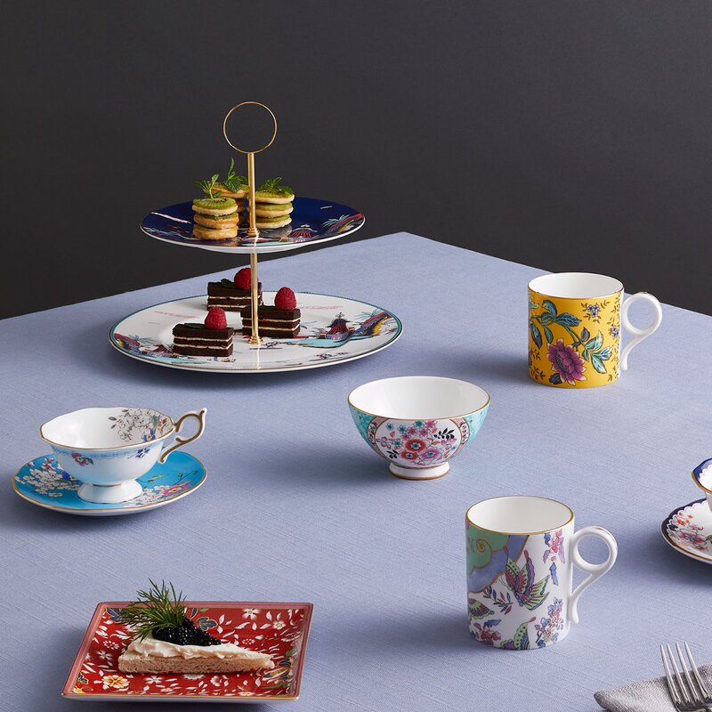 Wedgwood Wonderlust tekopp & asjett apple blossom 