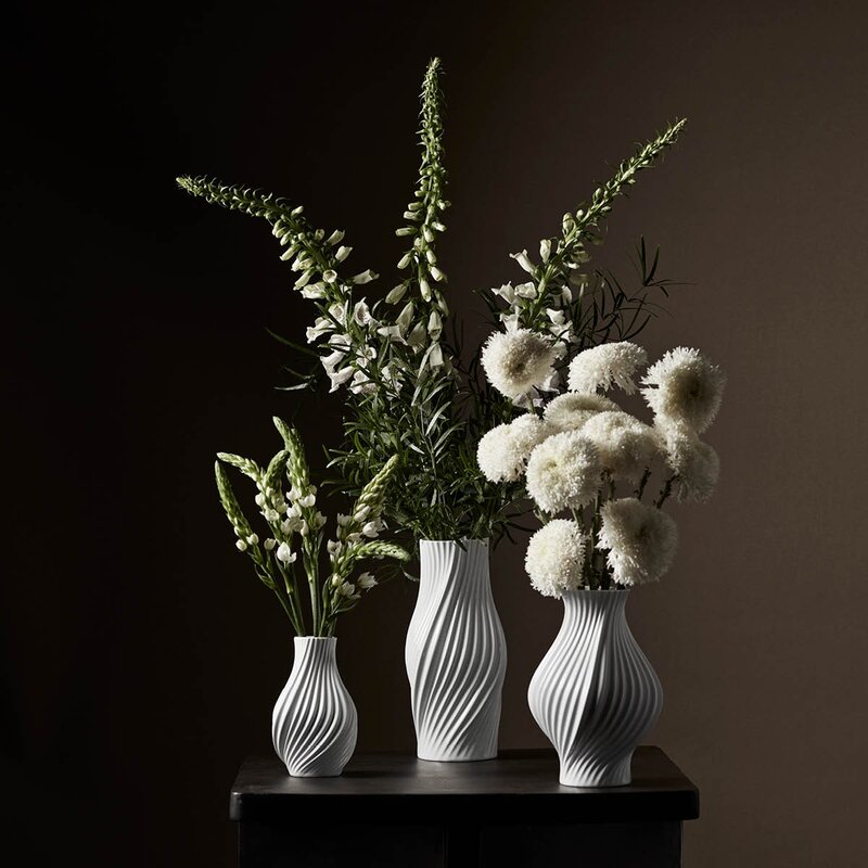 Lyngby Porcelæn Twist vase 18 cm hvit
