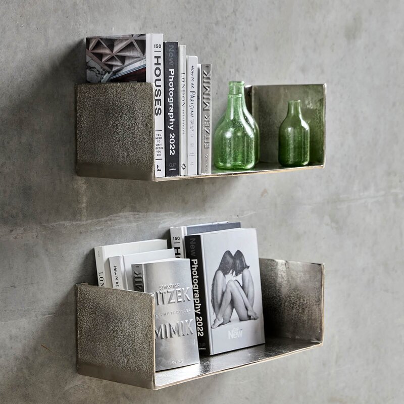 House Doctor Vegghylle Boxie i aluminium 50x18x50 cm sølvfarget finish