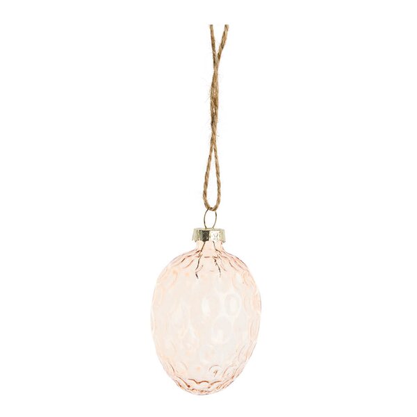 Lene Bjerre Florella hengende eggdekorasjon 7 cm rosa