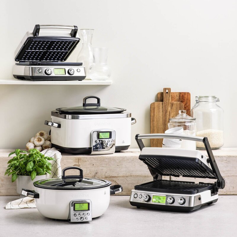 GreenPan Elite kontaktgrill blank svart