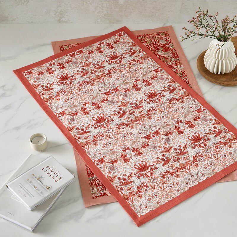 Spode Morris & Co kjøkkenhåndkle Strawberry Thief 2 stk 45x74 cm