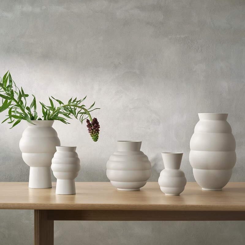 Knabstrup Keramik Tortus Archie No.5 vase 41,5 cm hvit