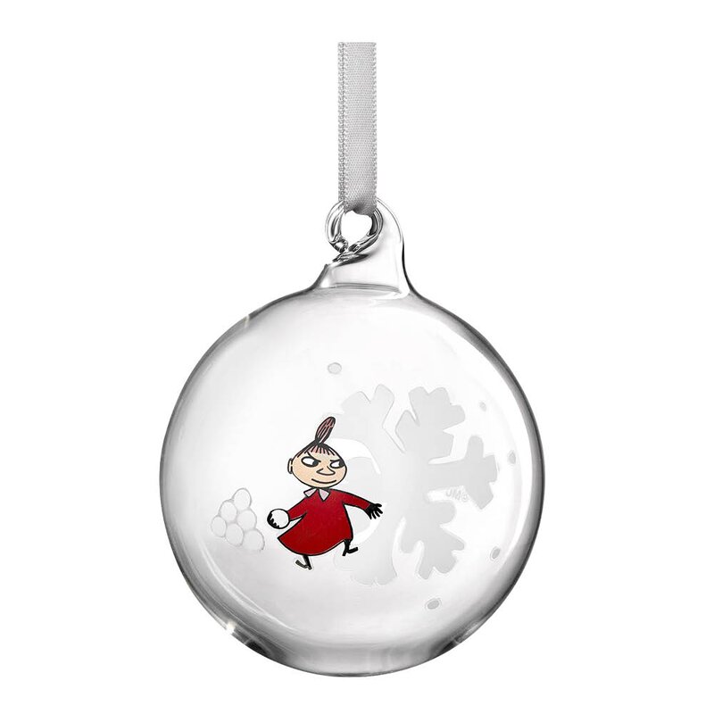 Muurla Mummi julekule 7 cm snøfnugg hvit