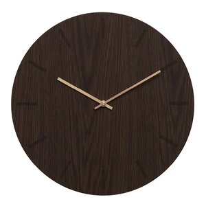 Hemverk Dark Oak veggklokke 38 cm mørk eik m/kopper viser