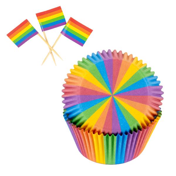 Cacas Pride muffinsformer med flagg 24 sett