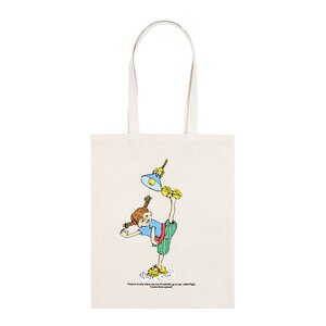Nordicbuddies Pippi handlenett 38,5x42 cm Pippi vasker huset beige