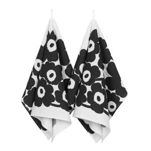 Marimekko Unikko kjøkkenhåndkle 2 stk hvit/svart