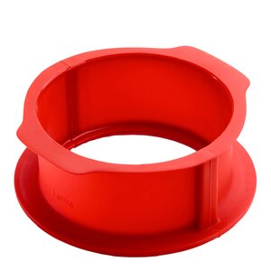 Lékué Charlotte springform i silikon med fat 18 cm 2 L rød/hvit