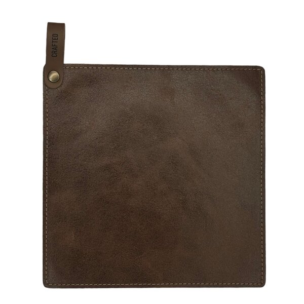 Crafted Leather gryteklut 21x21 cm brun