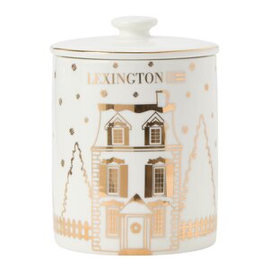 Lexington House kakeboks med lokk 13x18 cm hvit/gull