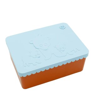 Blafre Matboks i plast treroms 7x14x19 cm Bjørn lys blå/oransje