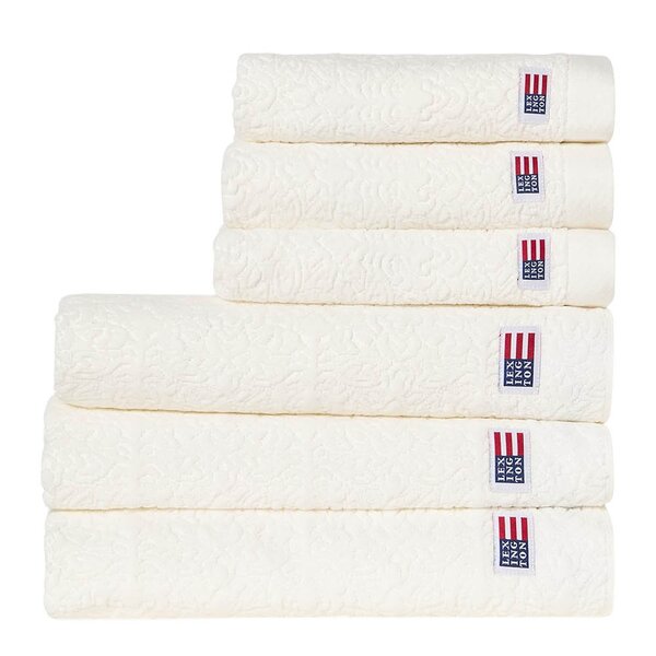 Lexington Velour jacquard ornament håndkle 100x150 cm snow white