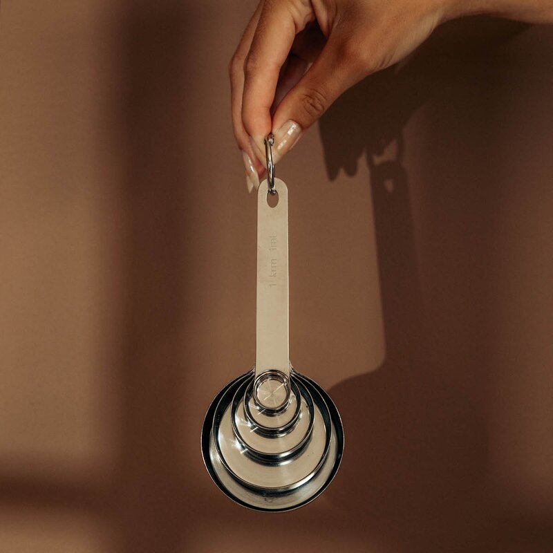 Anders Petter Steel Essential måleskje 5 deler børstet stål