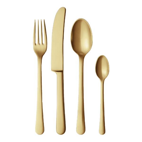 Georg Jensen Copenhagen bestikksett gaveeske 4 deler matt gull