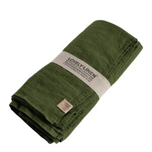 Lovley Linen Lovely bordduk lin 145x380 cm Jeep Green