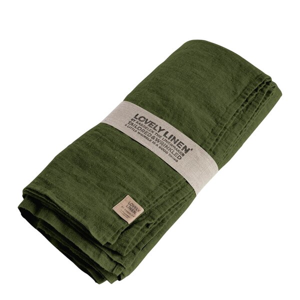Lovley Linen Lovely bordduk lin 145x380 cm Jeep Green